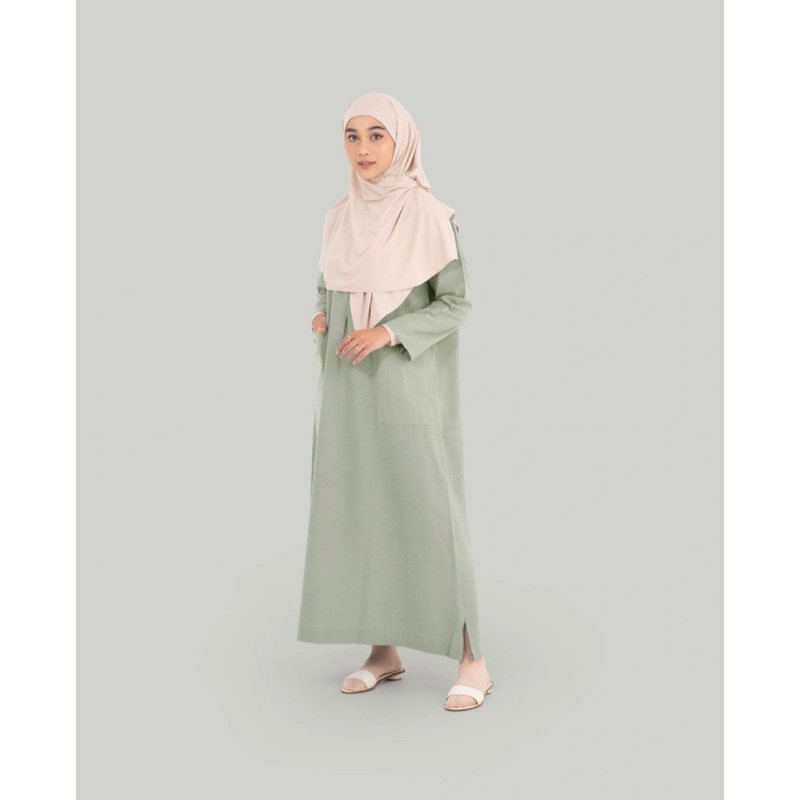 NEW KHALEWALE Dress Linen Greentea