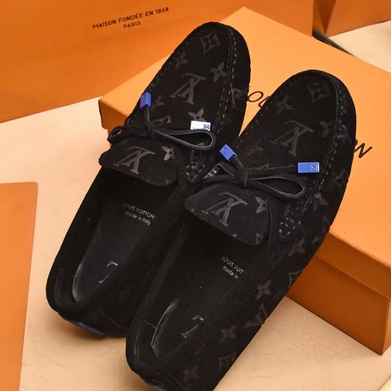 sepatu pria loafer cowok lv hitam terbaru men shoes tanpa tali p1shoes sepatu kulit