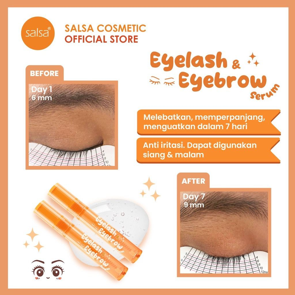 BPOM SALSA Eyelash &amp; Eyebrow Serum Penebal Bulu Mata Menebalkan dan Penumbuh Alis Cepat Panjang