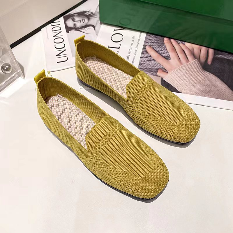 Sepatu wanita import flat shoes casual slip on anti licin sol hitam + BOX 150