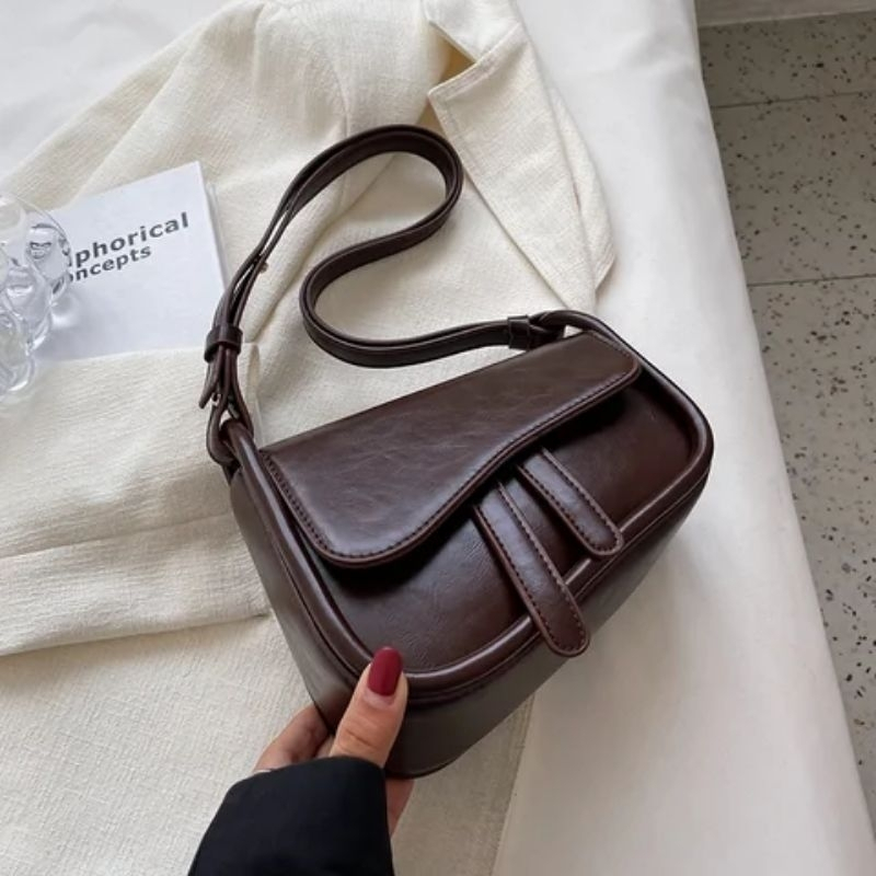 CHLOE Tas Selempang dan Bahu Wanita Bahan Kulit Sintetis Premium Kualitas Import - Madona Lerin Saddle Bag