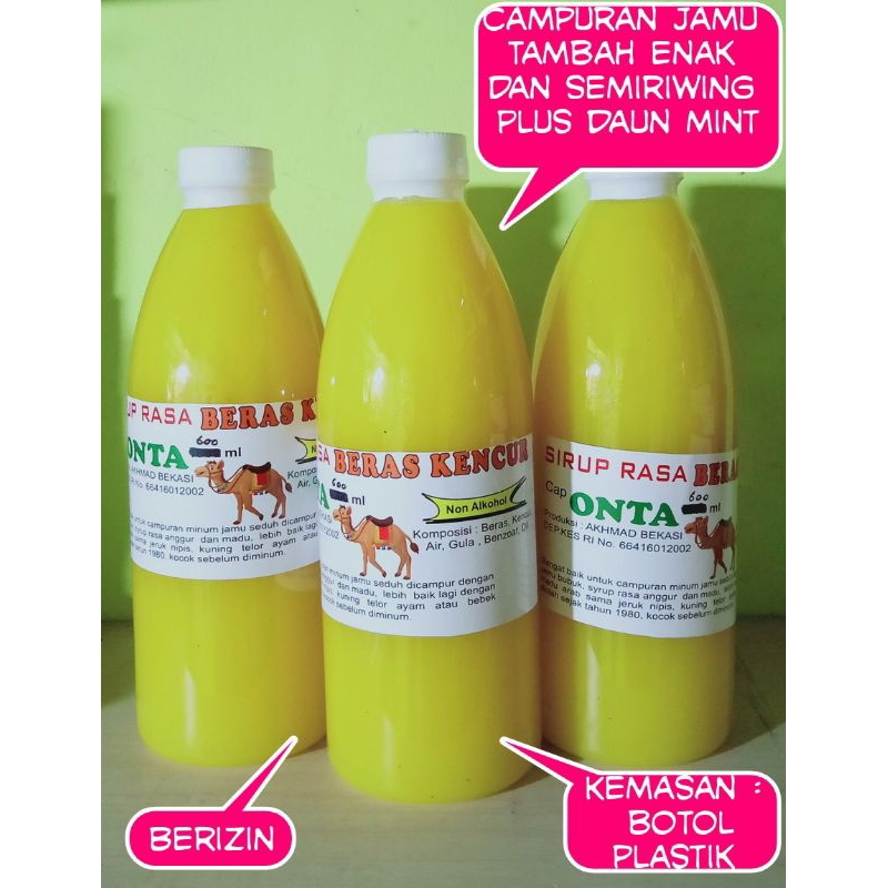 

JAMU TRADISIONAL BERAS KENCUR CAP ONTA KEMASAN 600 ML