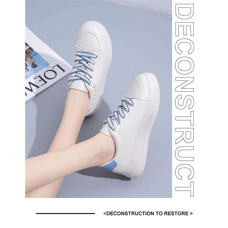 GROSIRTAS &quot;FREE BOX&quot; LV0274 Sepatu Sneakers Wanita Korea Import Fashion Korea Kets  Tali Kepang