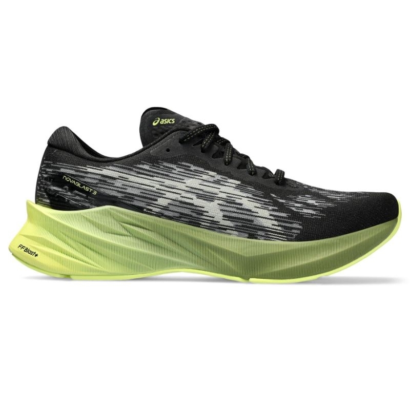 Asics Novablast 3 Men's Running Shoes-Black/Green 1011B458-005