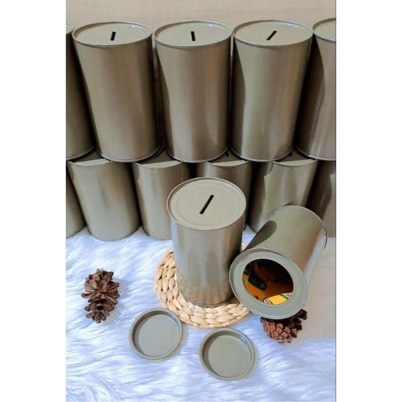 Celengan kaleng polos/Celengan buka tutup/Celengan 8,5x14cm