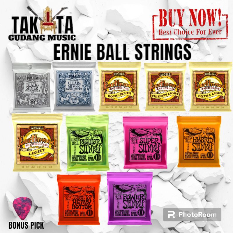 HKJ Senar Ernie Ball Acoustic Ernie Ball Electric Ernie Ball Nilon Classic Ernieball String Bonus
