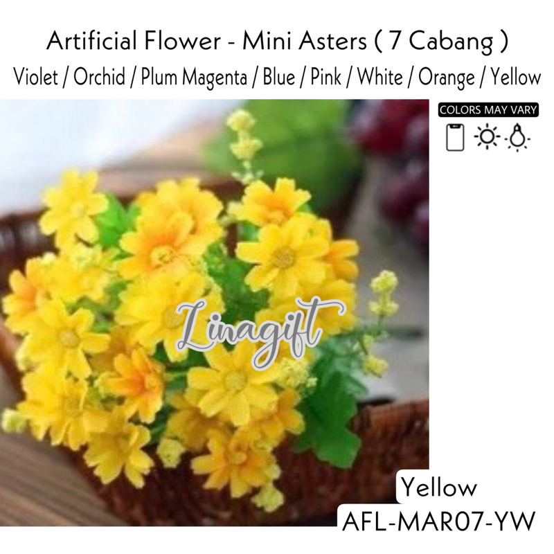 ARTIFICIAL FLOWER- MINI DAISY ASTER BUNGA PLASTIK HIAS PREMIUM  DEKORASI BUKET BUNGA DAISY MINI ARTIFICIAL FLOWER