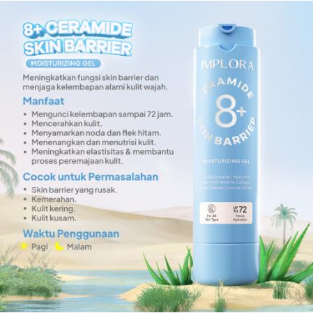 ^ KYRA ^ Implora Moisturizing Gel Ceramide Skin Barrier 8+ Pelembab Wajah Niacinamide Hyaluroni Acid