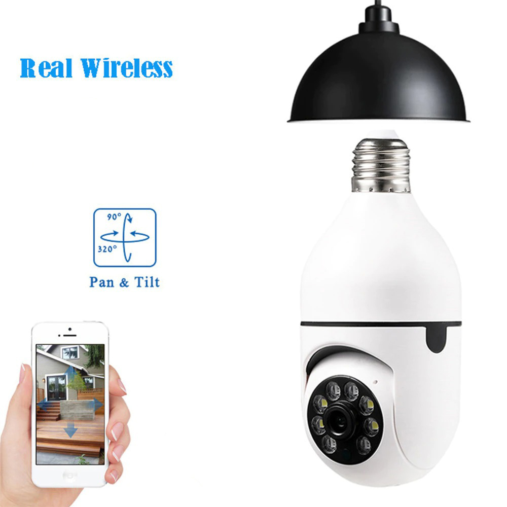 CCTV IP Camera 1080P E27 Wireless Dual Light IR Sensor - White