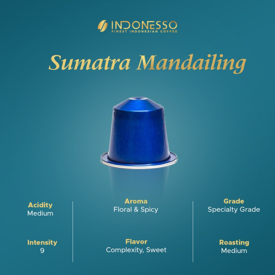 Indonesso Specialty Coffee Capsules Kopi Kapsul Sumatra
