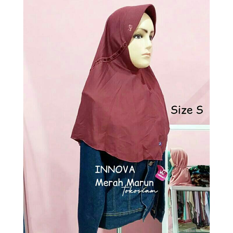 BIG SALE Innova Merah Marun - jilbab hijab kerudung rabbani ori