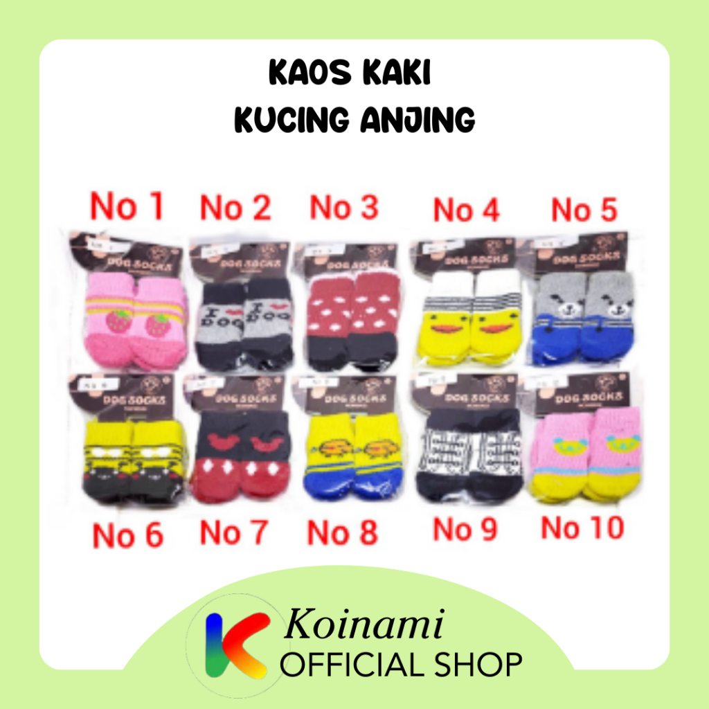 Kaos Kaki Kucing / Kaos Kaki Anjing / Aksesoris Kucing / Aksesoris Anjing / Kaos Kaki Hewan