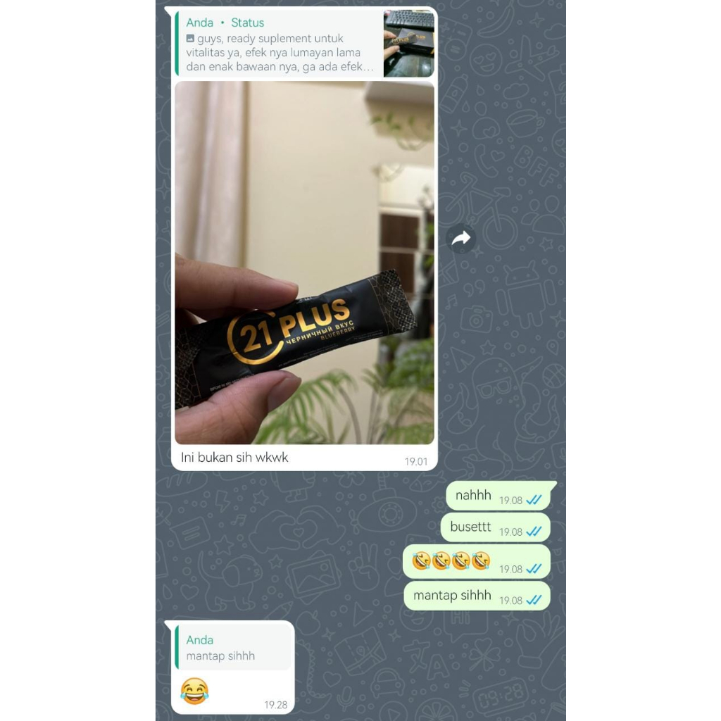 ( PRIVASI AMAN ) SUPLEMENT VITALITAS 21 PLUS 1 SACHET