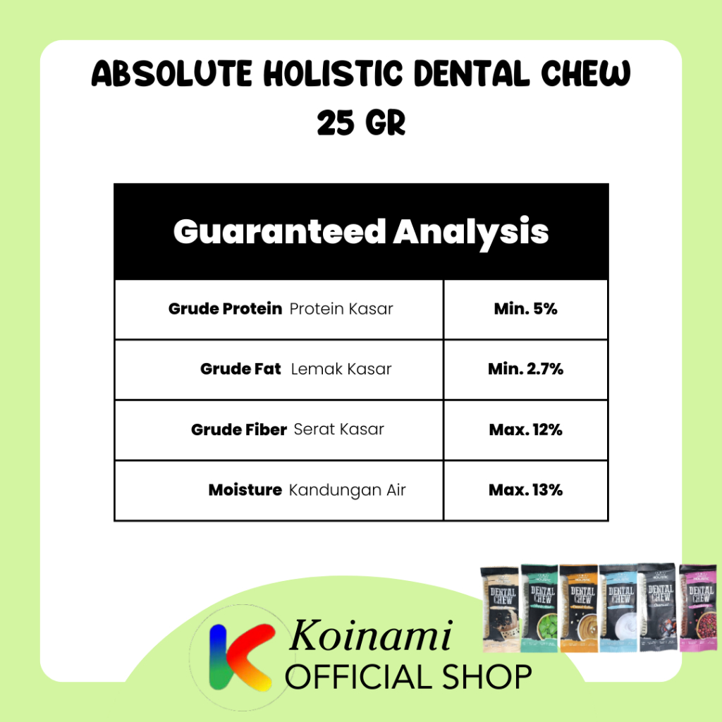 Absolute Holistic Dental Chew 25gr - Dog Treats - Snack Anjing - Pembersih Gigi Anjing - Dentastik Snack Gigi Anjing - Gigitan Anjing