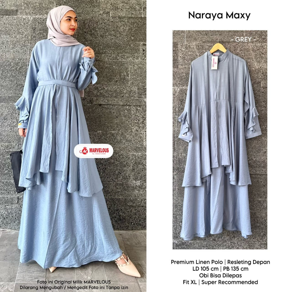 NARAYA MAXY / 19.7 / BAHAN PREMIUM LINEN POLO / LD 105 CM / PB 135 CM / ALLSIZE FIT TO XL / MARVELOUS