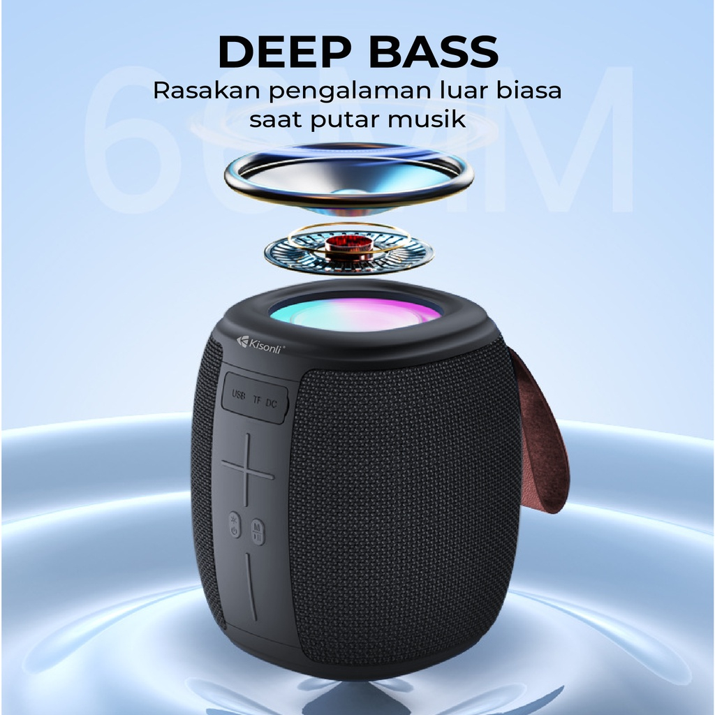 Kisonli Speaker Bluetooth Portable Super Bass Q16 1200mAh - ACS