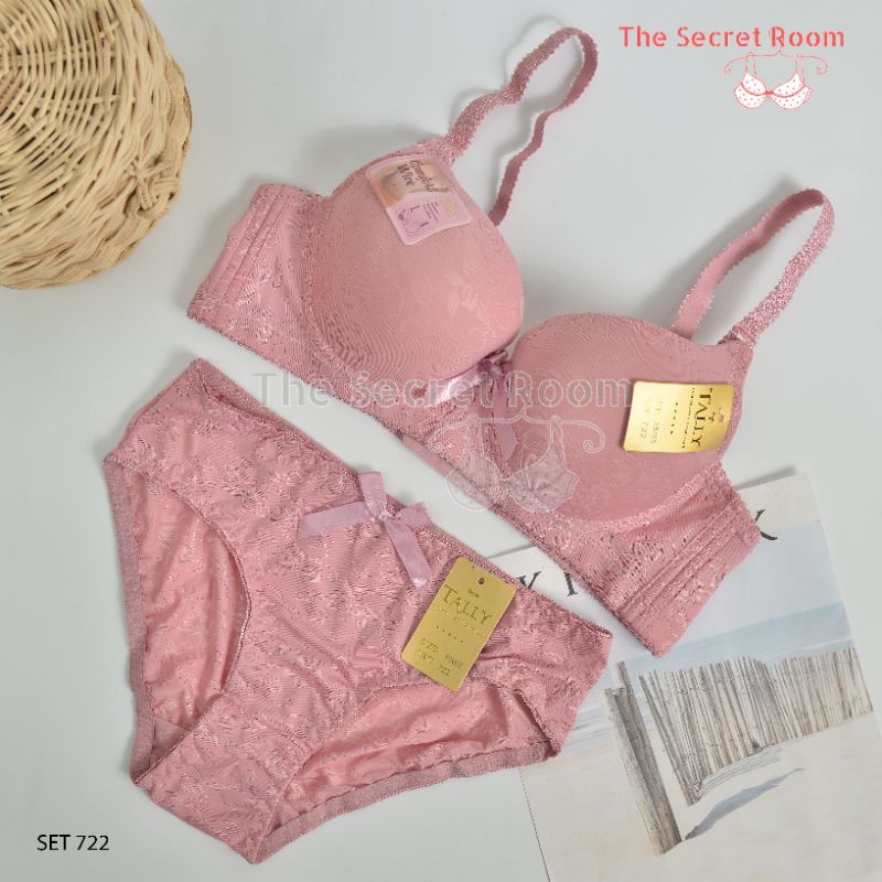 TALLY BRA BH SET CD CELANA DALAM 722 I CUP B BESAR I ADA KAWAT I BUSA SEDANG I KAIT 3 I SIZE 36 -42
