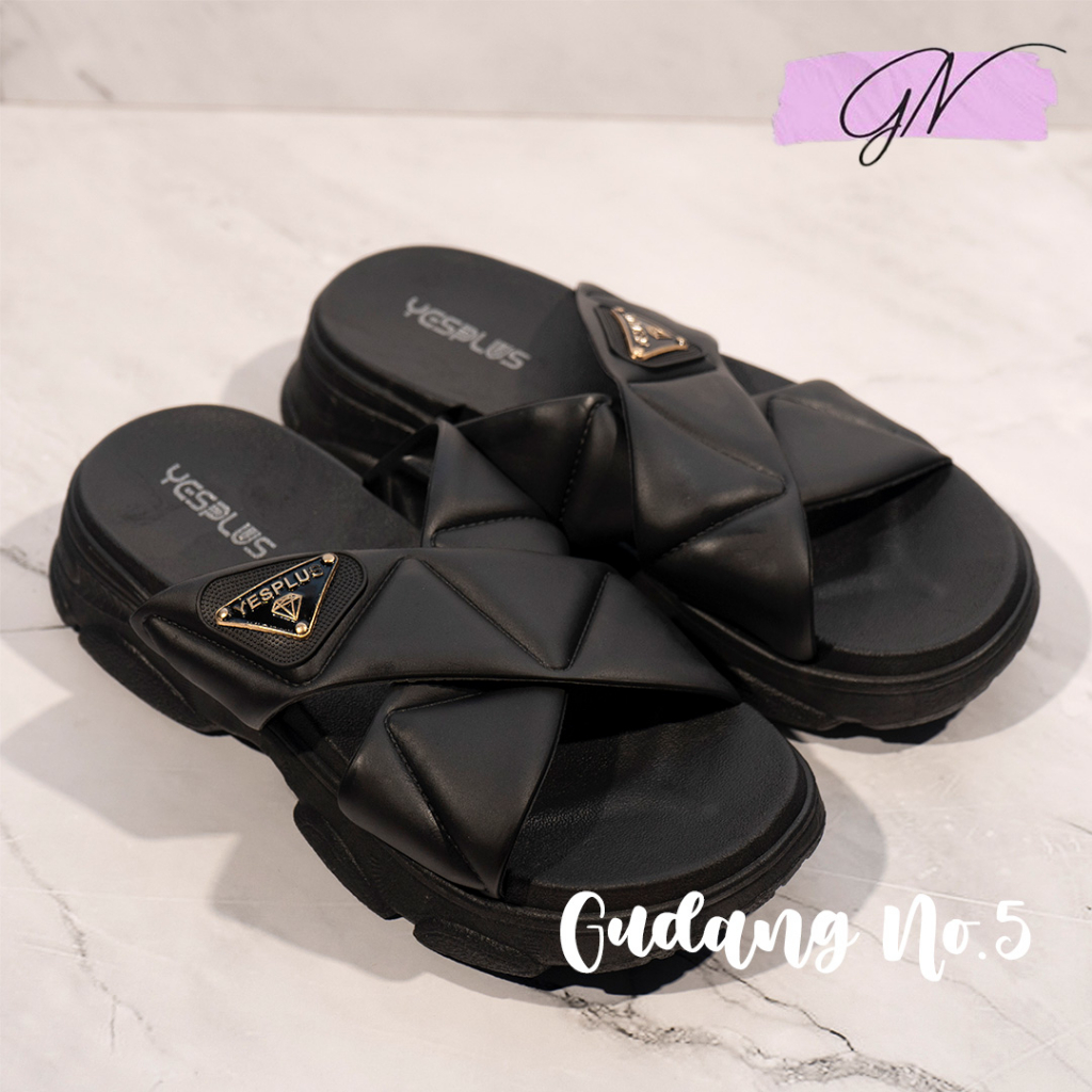 GN-2201-K13H  Sandal Selop Jelly Tali Dua Silang Fashion Wanita Import Yesplus PCU