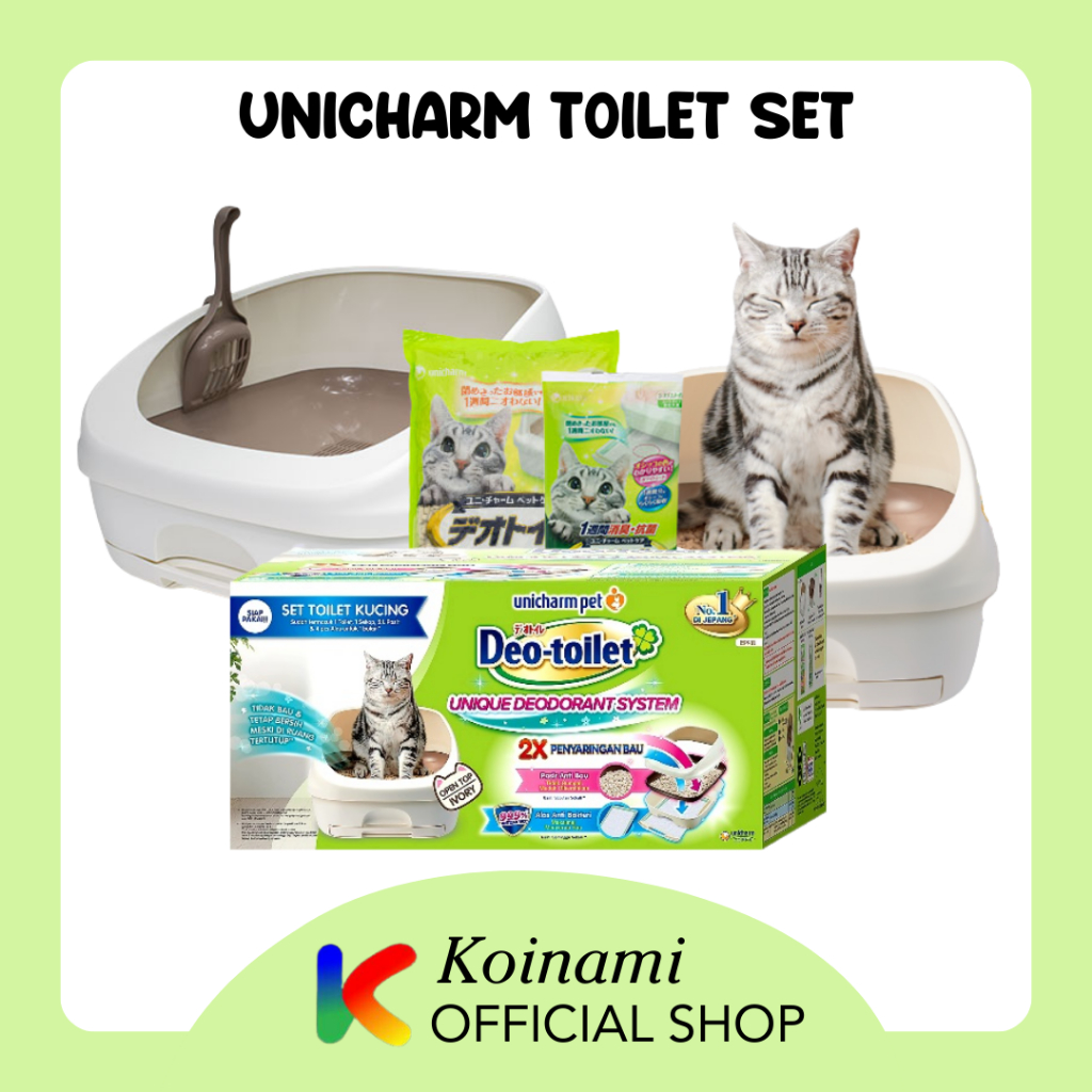 Paket Unicharm Deo Cat Toilet 1 Set CatLitter + Box kucing