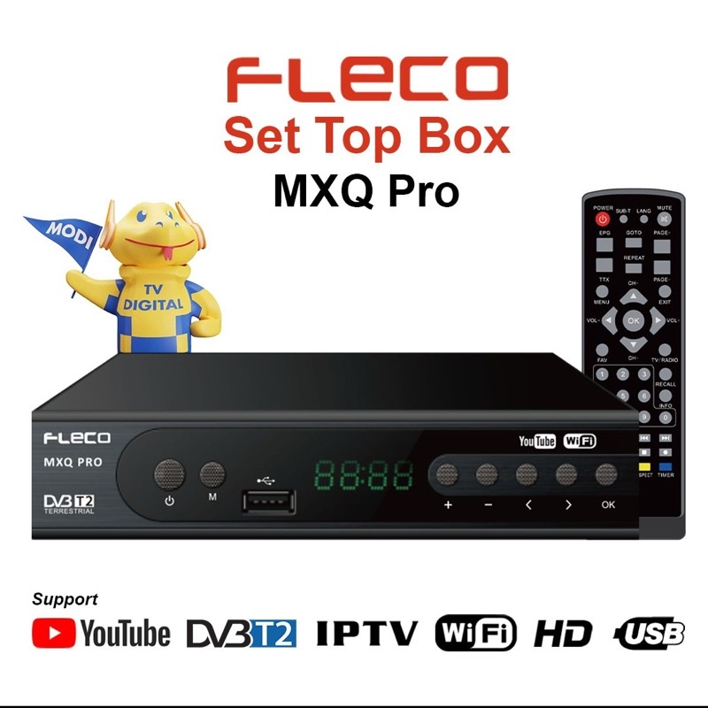 Set Top Box FLECO MXQ PRO STB Digital Set Top Box TV Analog ke Digital Tabung LCD LED Reciever DVB T2 02 Penerima Siaran digital BY SMOLL