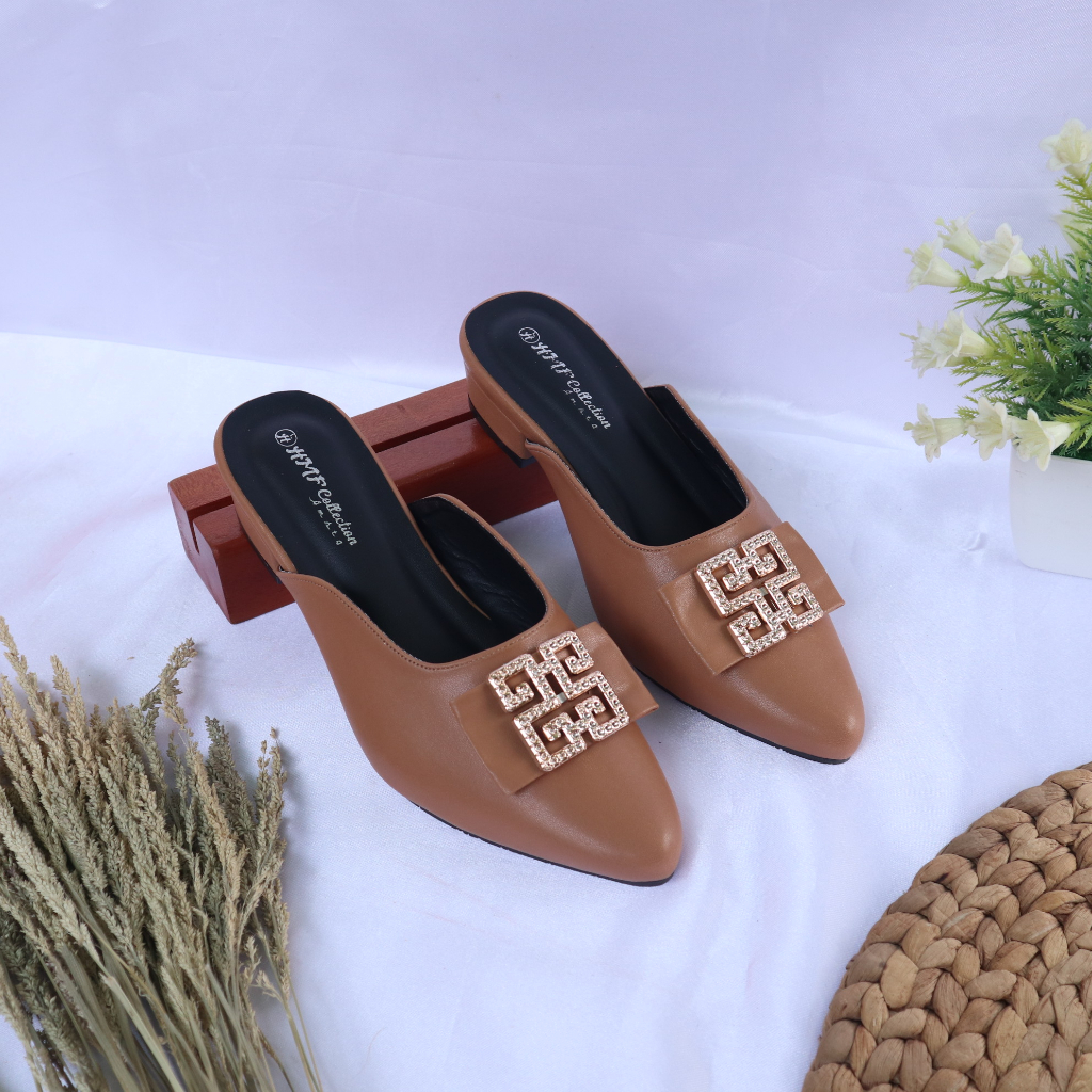 HMF Novaria Sepatu Hak Mules Wanita 3 cm MT19