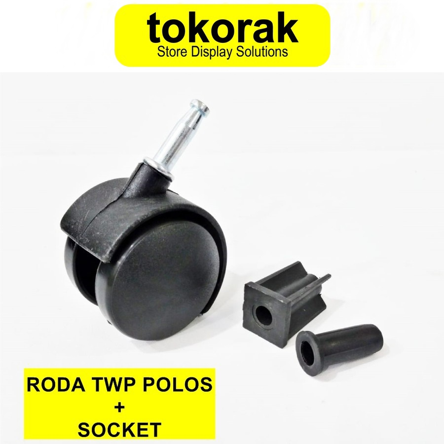 RODA KURSI KANTOR TANCAP CASTOR TWP 50 POLOS + SOCKET LEMARI MEJA