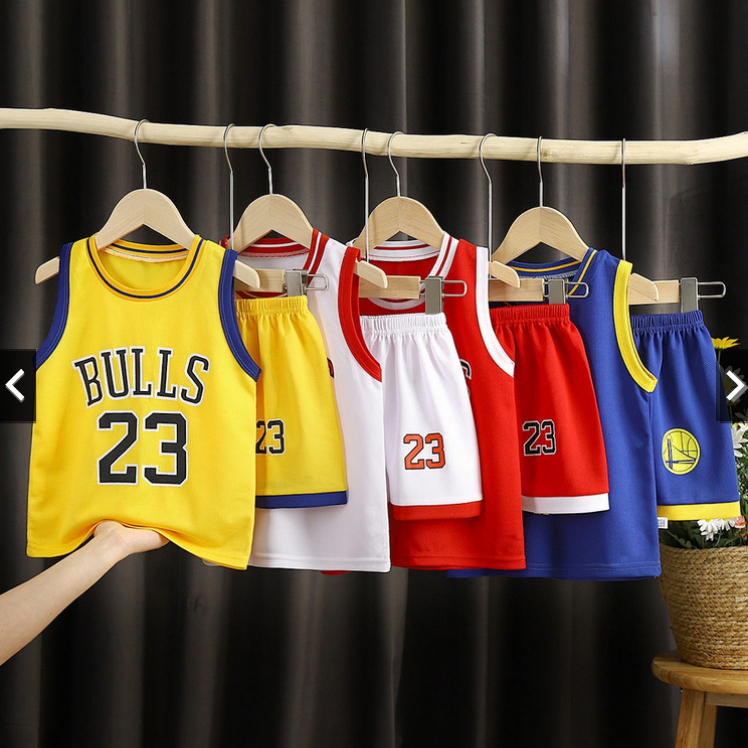SETELAN BAJU ANAK BULLS / SETELAN SINGLET BAYI / BAJU ANAK LAKI LAKI SPORT 1-4TAHUN