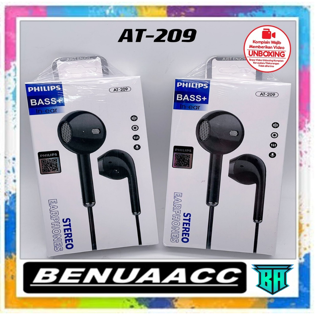 F HEADSET PHILIPS AT-209 SUPER BASS PACKING IMPORT