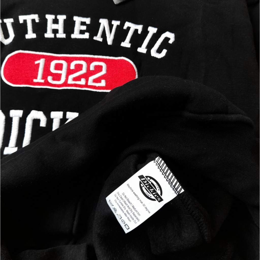 Jaket Sweater Hoodie Authentics Dickies 1922 Logo Black Fulltag &amp; Fullbordir - Banyak Varian Warna Dickies Premium Quality