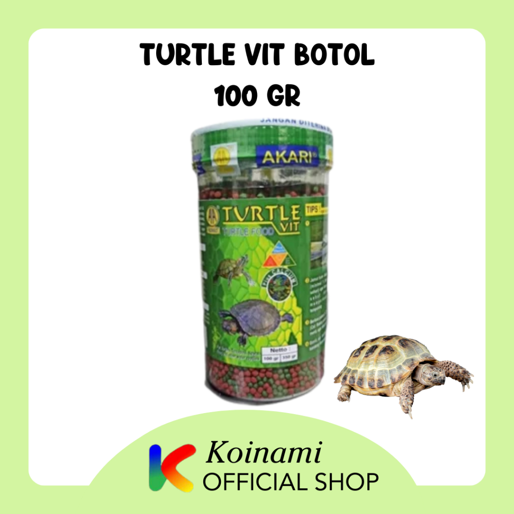 TURTLE VIT BOTOL @ 100gr / Makanan kura kura / pelet kura kura