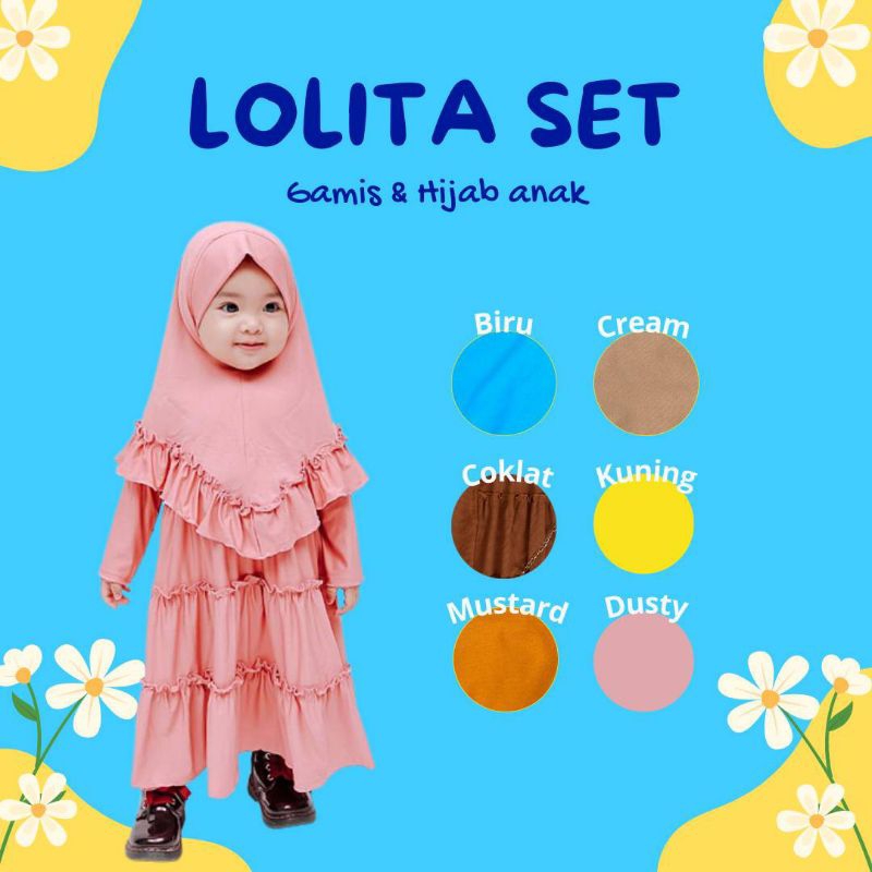 LOLITA GAMIS SET HIJAB ANAK