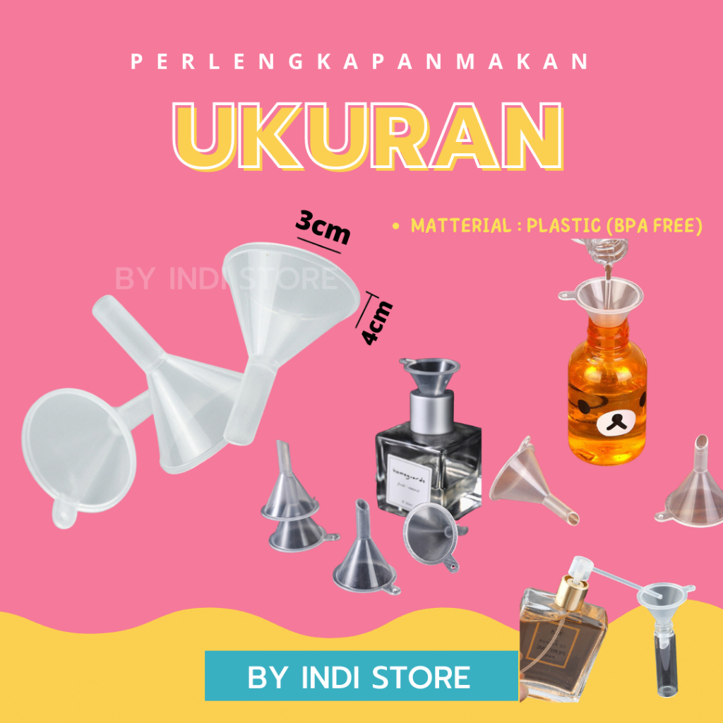 Corong Mini Plastik Transparan untuk Parfum dan Essential Oil