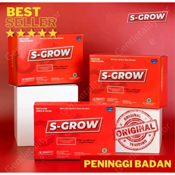 

S-grow Susu Peninggi Badan Isi 10 Sachet/1 Box, Susu Kalsium Murni