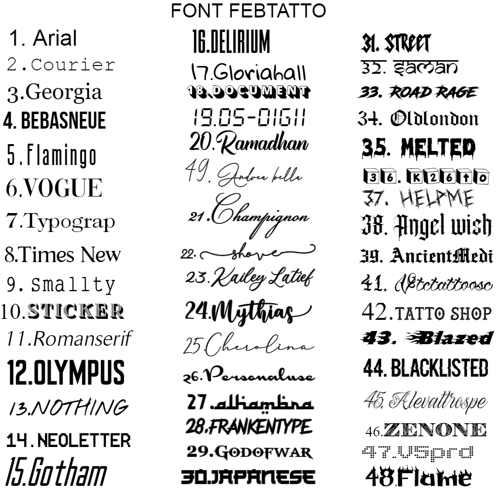 Custom Nama Tambahan Motif Tato temporer/ Stiker tato
