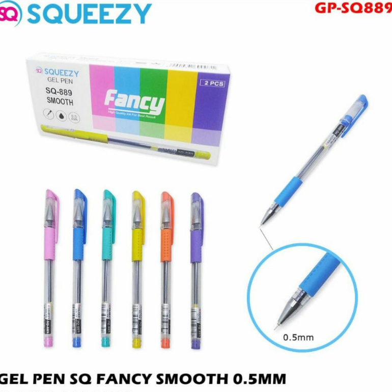 

SQUEEZY Pen / Pulpen Gel SQ-889 0.5mm (1 pack isi 12)