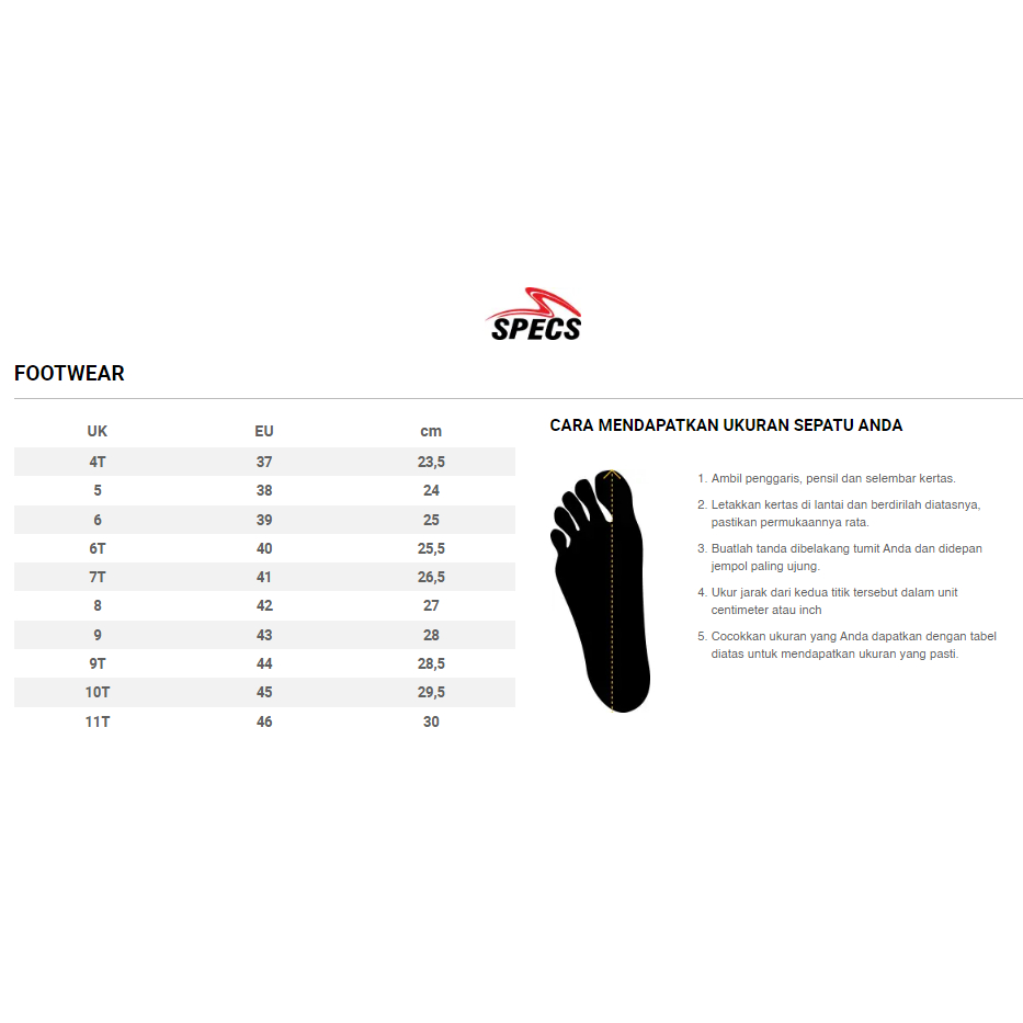 SEPATU FUTSAL SPECS INSPIRE IN