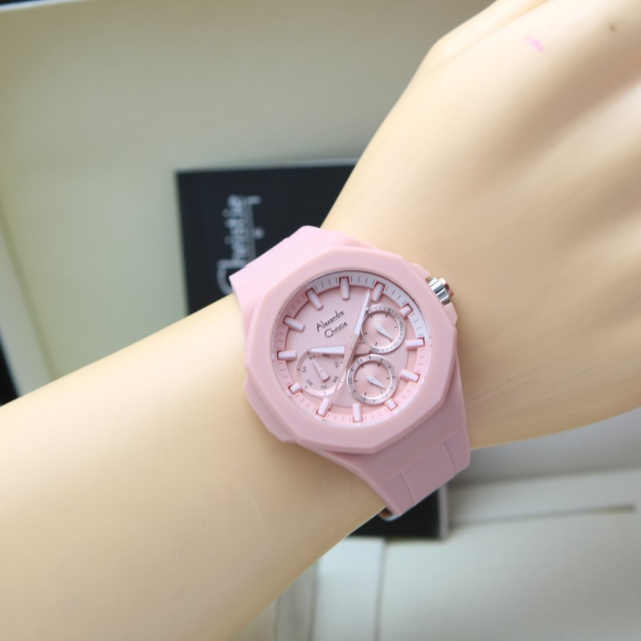 JAM TANGAN WANITA ORIGINAL ALEXANDRE CHRISTIE AC-6590 (PINK)