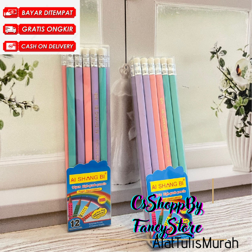 

Pensil Aishing Warna Soft Pastel Lilac Tosca Merah Muda Pensil Sudah Di serut Pensil Sekolah Termurah COD