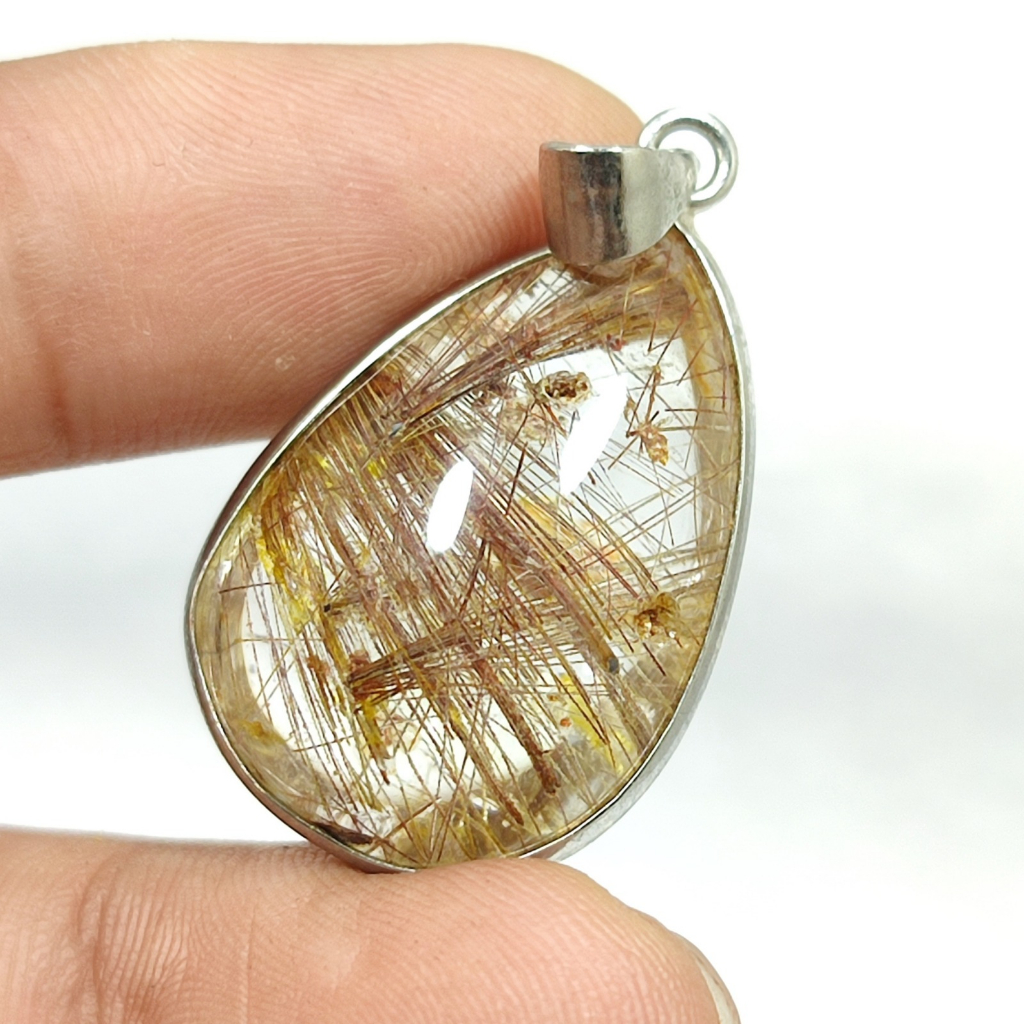 BATU LIONTIN CENDANA SERAT EMAS ASLI NATURAL TOP QUALITY