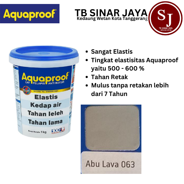 Aquaproof Cat Pelapis Anti Bocor  Kemasan 1kg - 063 Abu Lava