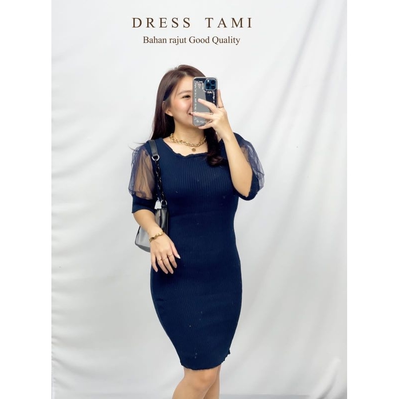 MDLV ~ DRESS TAMI RAJUT DRESS BODYCON RAJUT DRESS KOREA KEKINIAN DRESS RAJUT POLOS FASHION WANITA