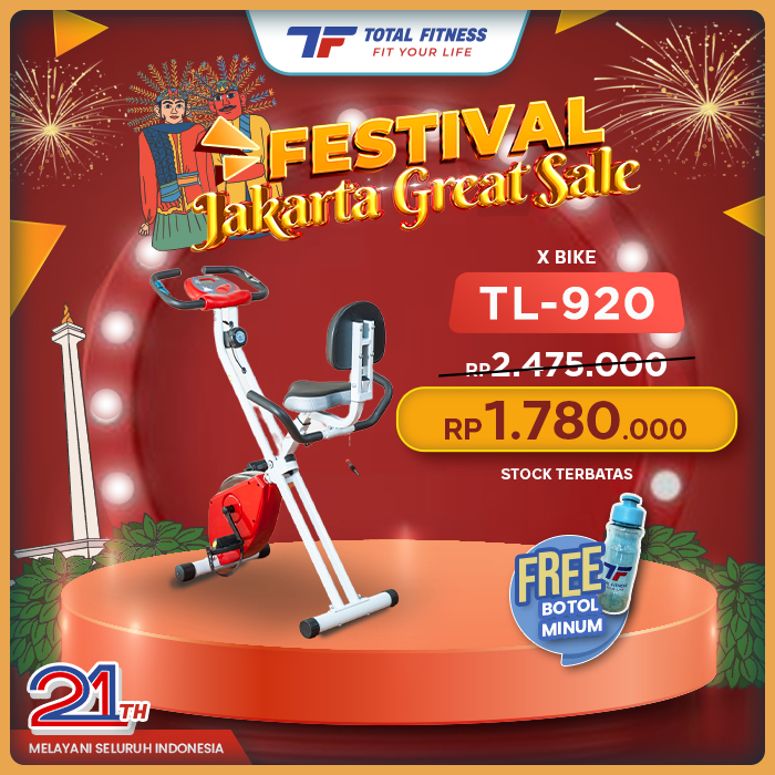 TOTAL FITNESS Sepeda Statis Magnetik Xbike Alat Fitness Indoor TL 920