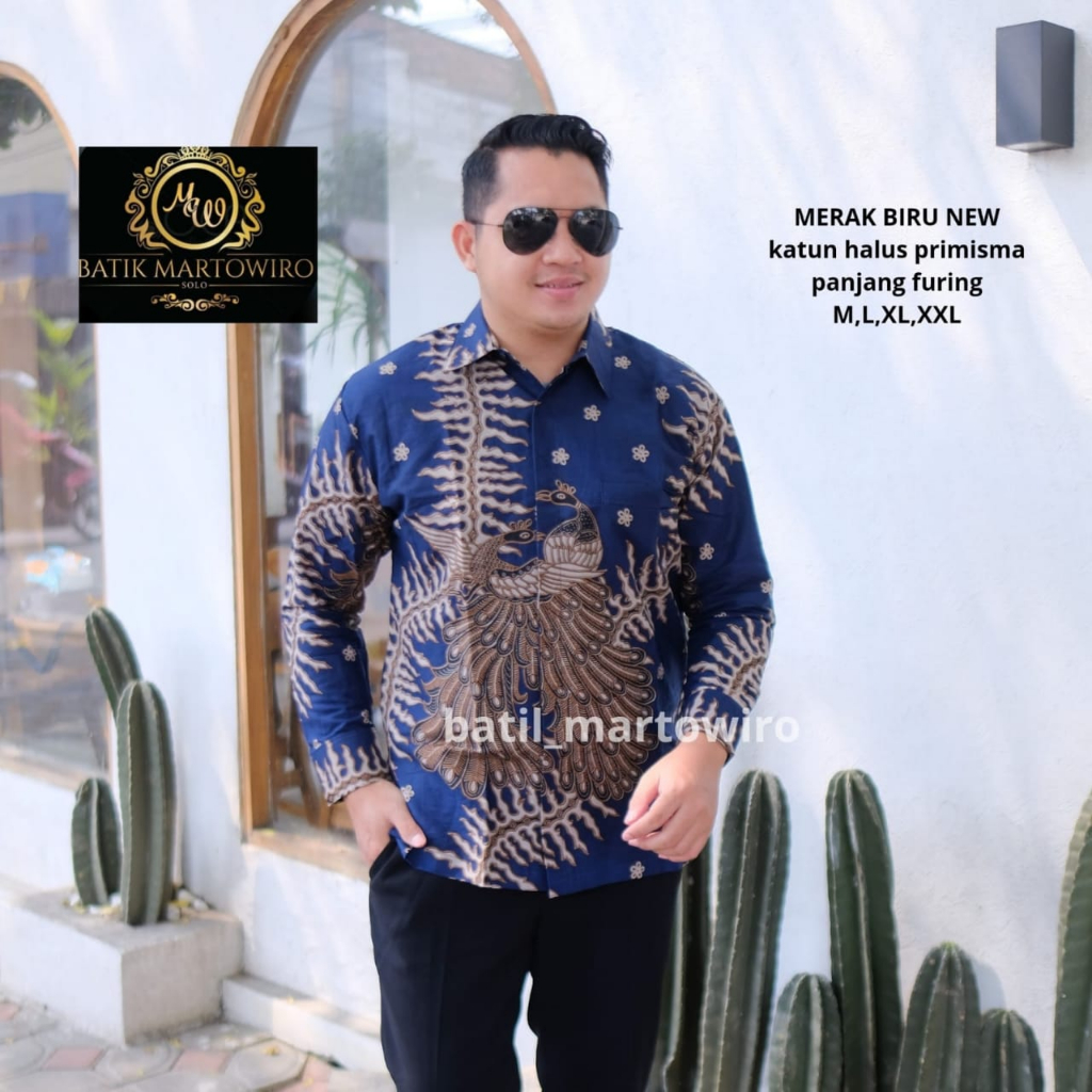 MERAK BIRU NEW MARTOWIRO BATIKSOLOAMANAH KEMEJA BATIK PRIA LENGAN PANJANG PENDEK LAPIS FURING PREMIUM KATUN HALUS ARJUNO UNGU HALIMUN TROMPET  PANTARA NAVY KANGEN KAMULYAN IJO AKTI KUNING NJAWI NAVY WULUNG INGSON KADUNG KULINO WARU KAMULYAN WARU MAROON