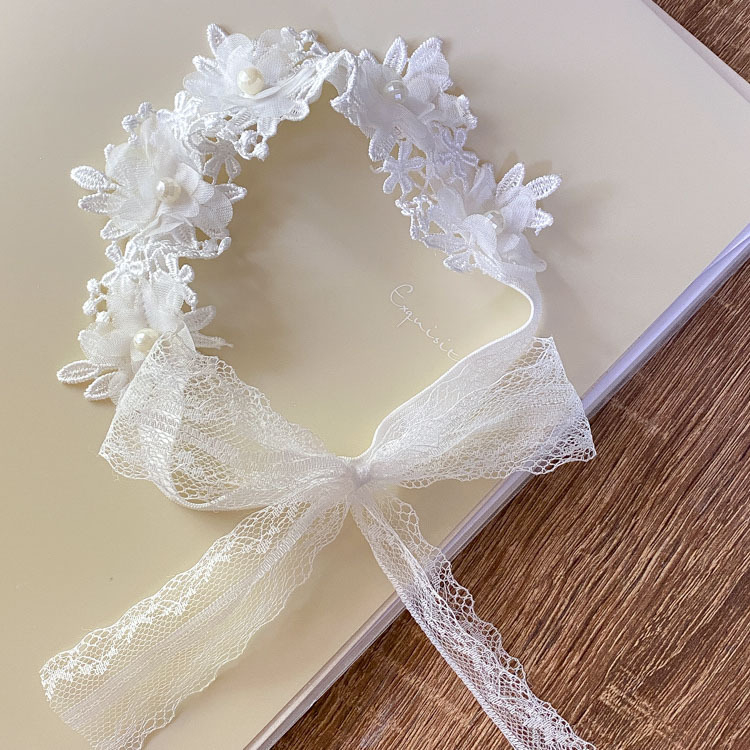 Caliloops Bando Bandana Bayi Korea Newborn Pita Bunga Mutiara Molte