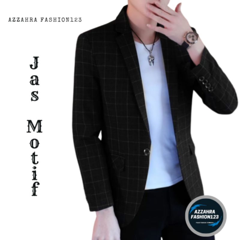 JAS MOTIF KOTAK KOTAK BLAZER TARTAN PRIA SLIMFIT