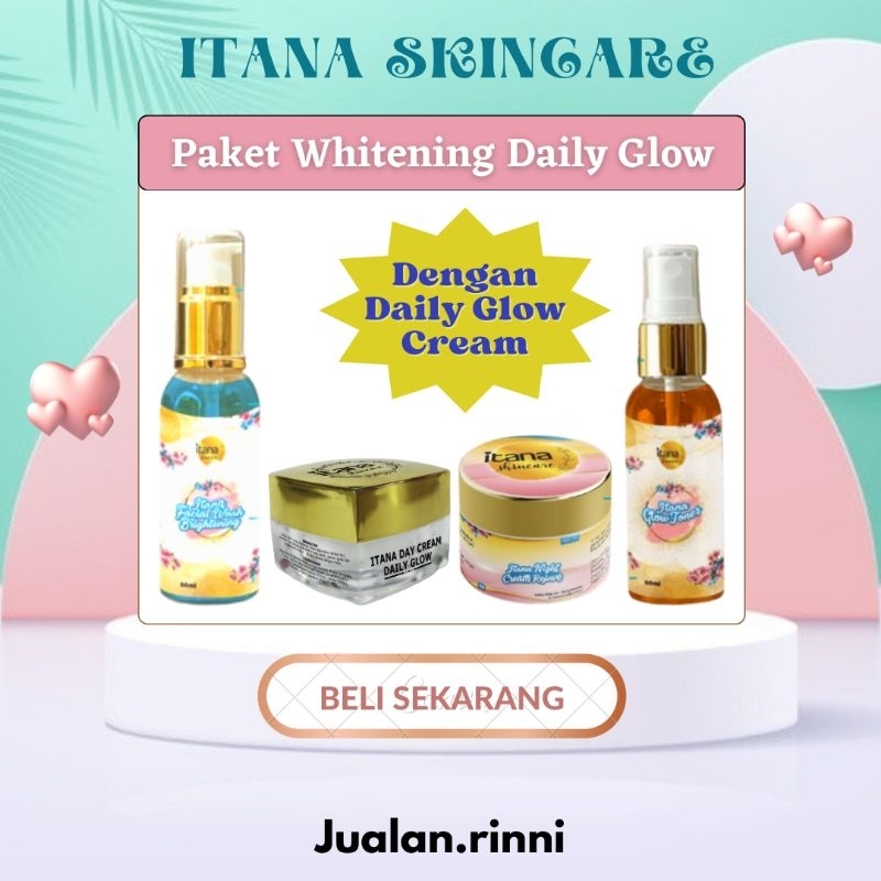 Promo paket Skincare Itana Daily Glow Night Rejuve / Night Acne Greentea
