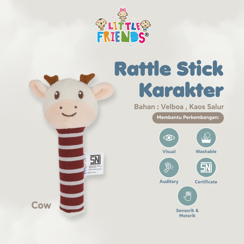 ♥BabyYank♥ BONEKA RATTLE STICK KARAKTER - MAINAN BONEKA BAYI - BONEKA RATTLE BAYI - BABY RATTLE STICK - LITTLE FRIENDS - LFR2080 LFR2090 LFR2100 LFR2110