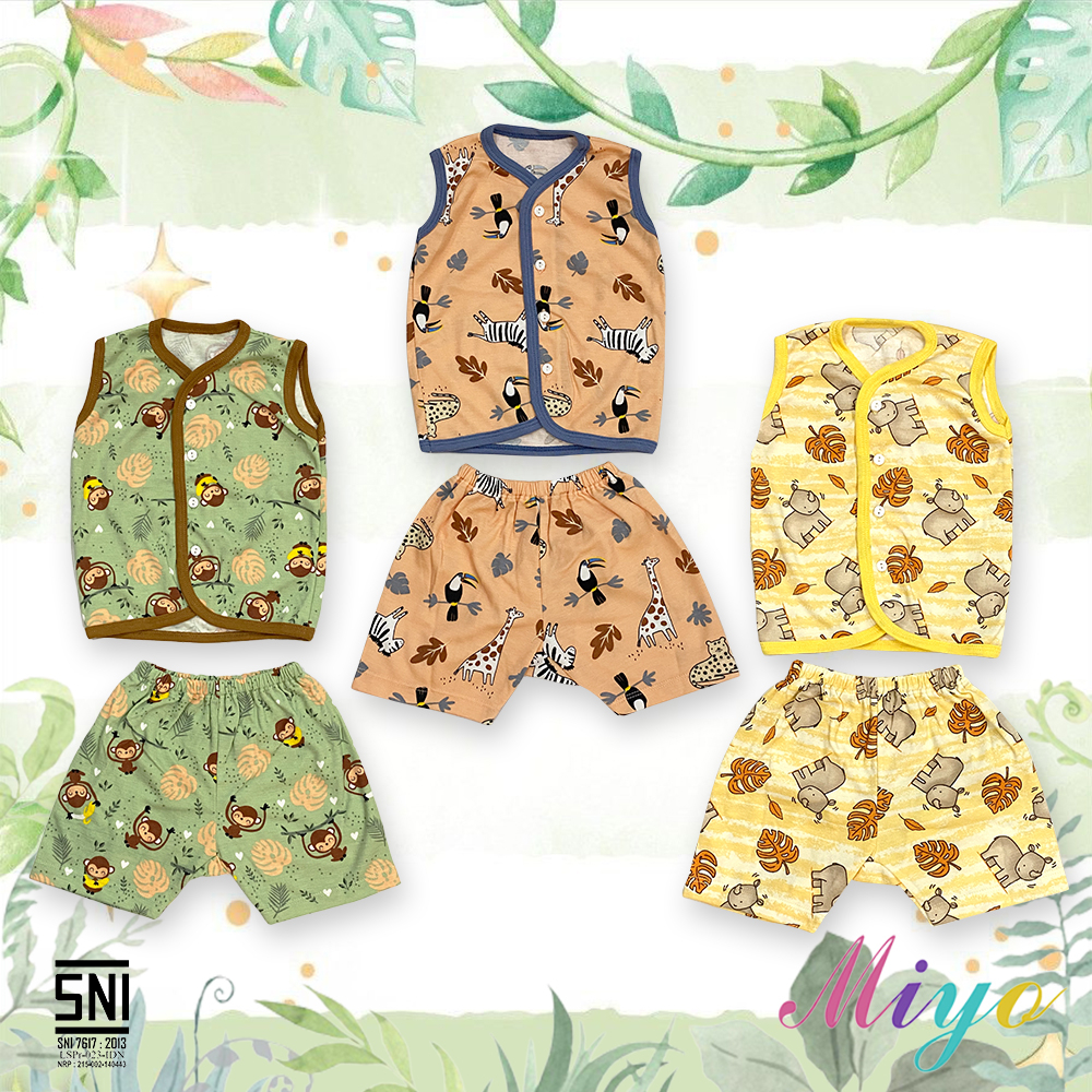 Setelan Kutung Anak SML Motif Kancing Depan Miyo