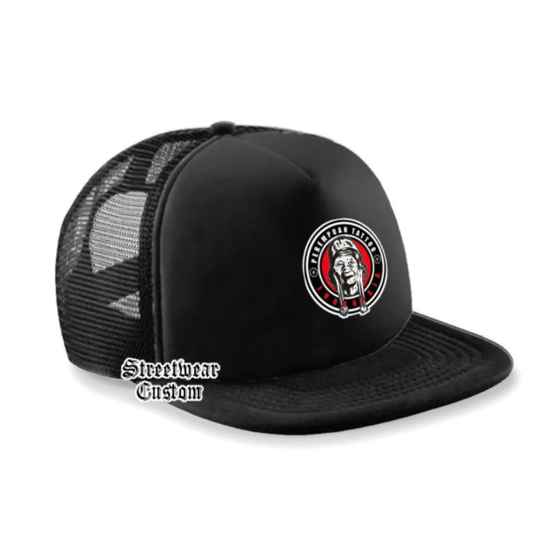Topi Snapback Jaring Distro / Topi Trucker Snapback Premium - Topi Perempuan Tatoo Indonesia Masbert