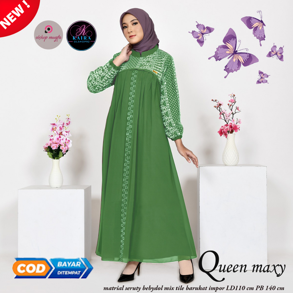 Gamis Queen Maxi Dress  by Mugfa Ori Terbaru LD 110